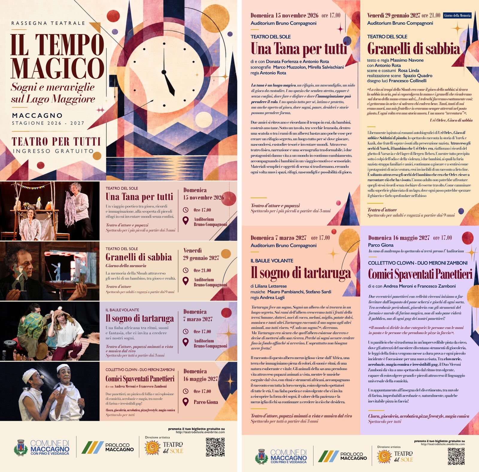 Il Tempo Magico, stagione 2026-2027 Il Tempo Magico 2026-2027, locandina fronte e retro
